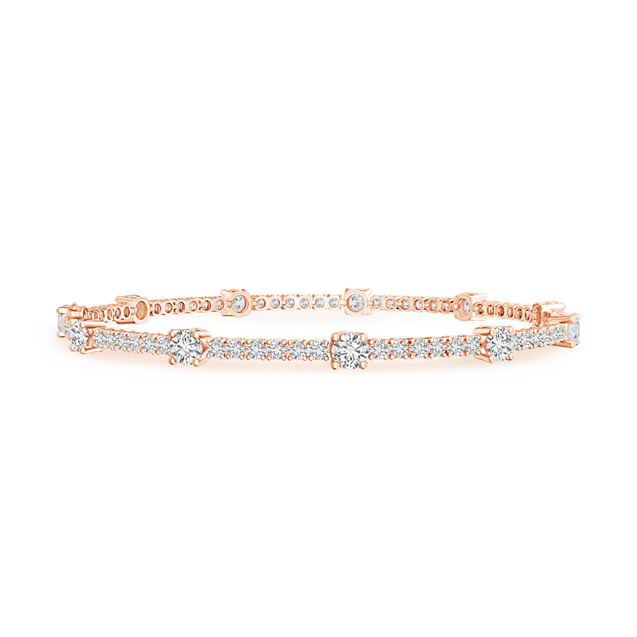 Prong Set Lab Grown Diamond Station Bracelet