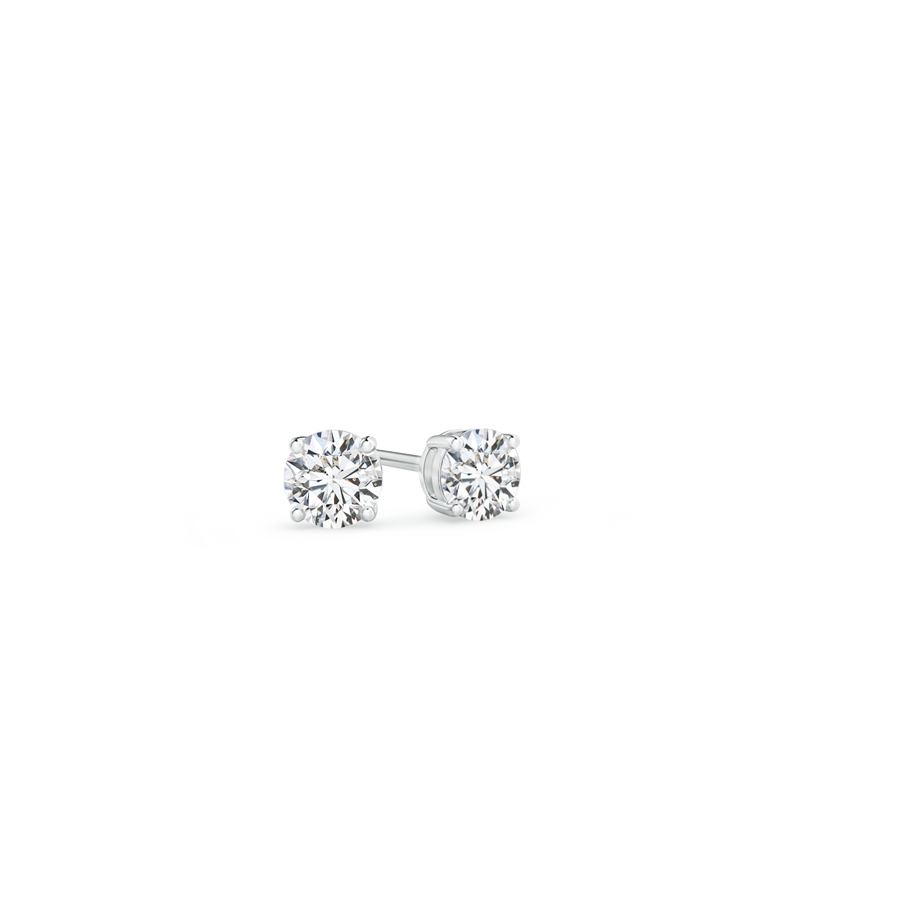 Basket Set Round Lab Grown Diamond Stud Earrings