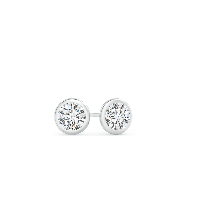 Martini Setting Bezel Set Lab Grown Diamond Stud Earrings
