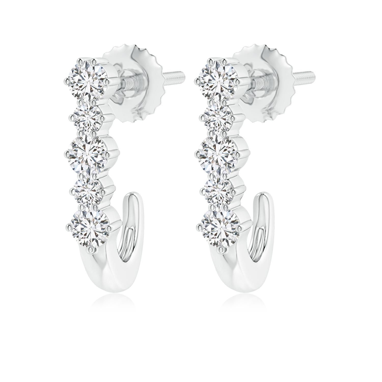 Five Stone Lab Grown Diamond J-Hoop Earrings