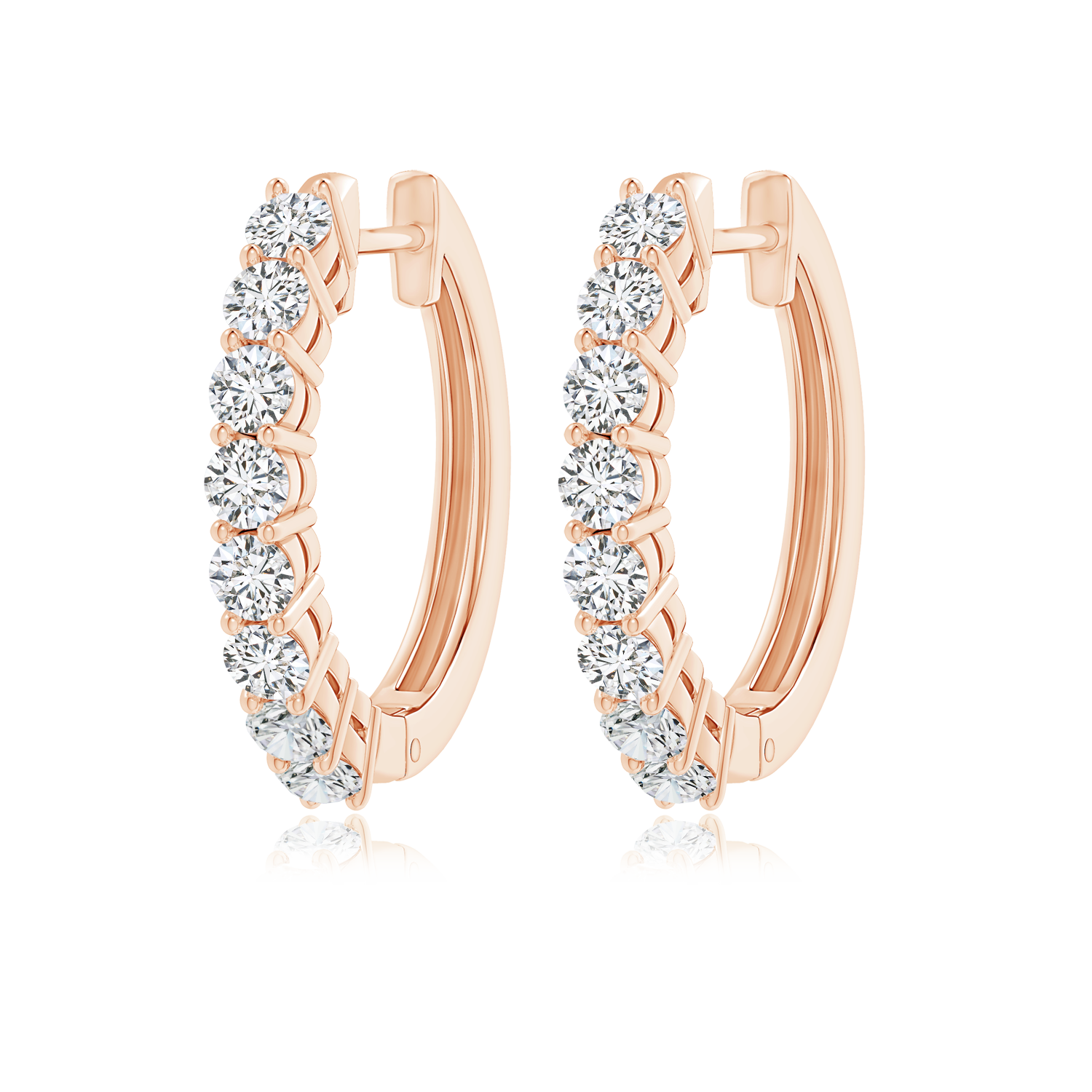 Hinged Clip Lab Grown Diamond Hoop Earrings