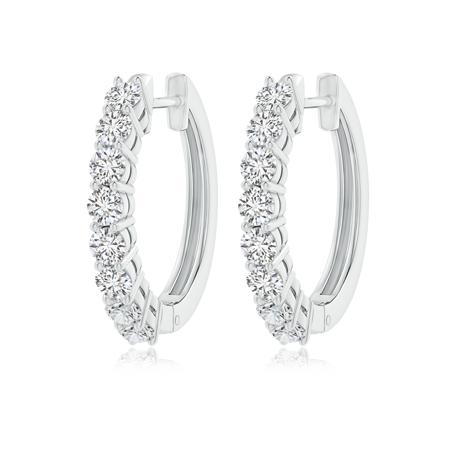 Hinged Clip Lab Grown Diamond Hoop Earrings