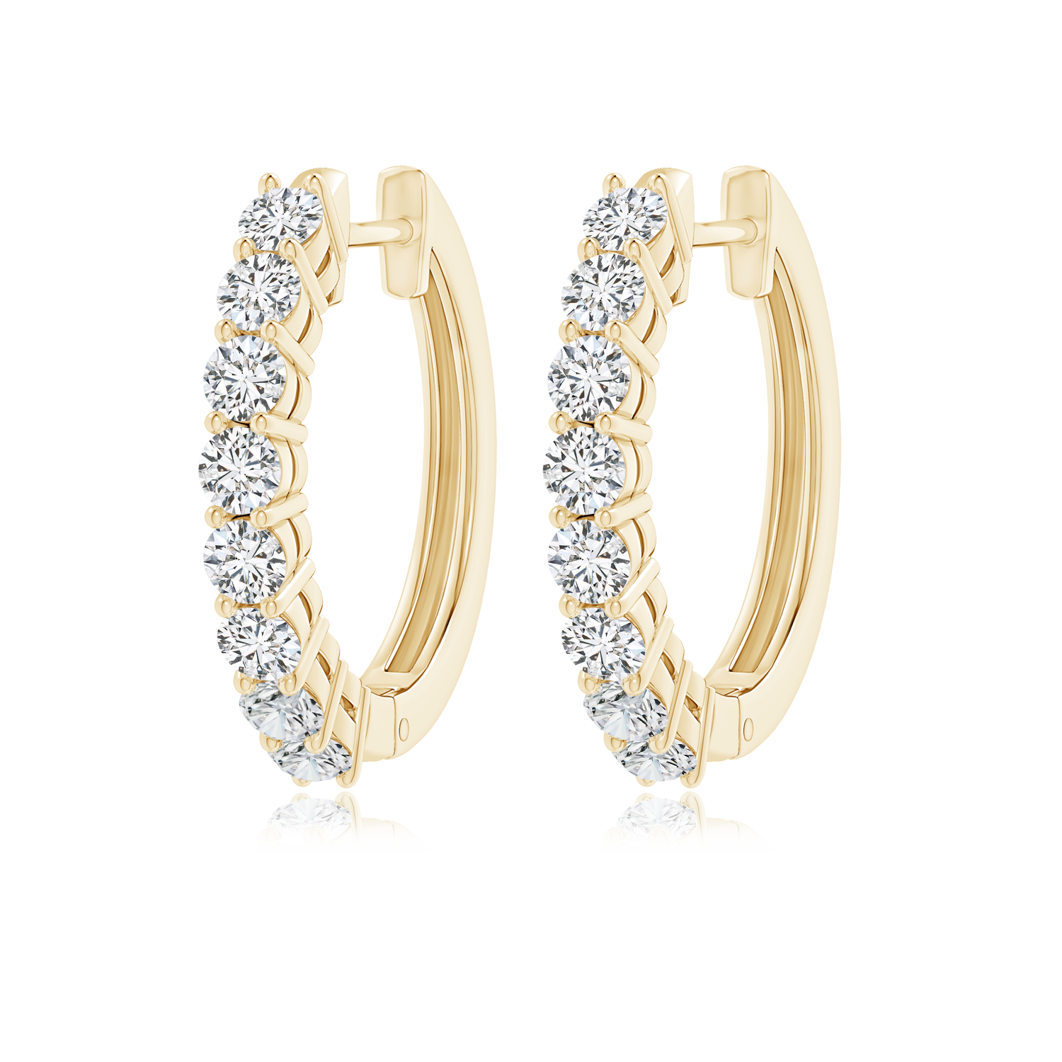 Hinged Clip Lab Grown Diamond Hoop Earrings