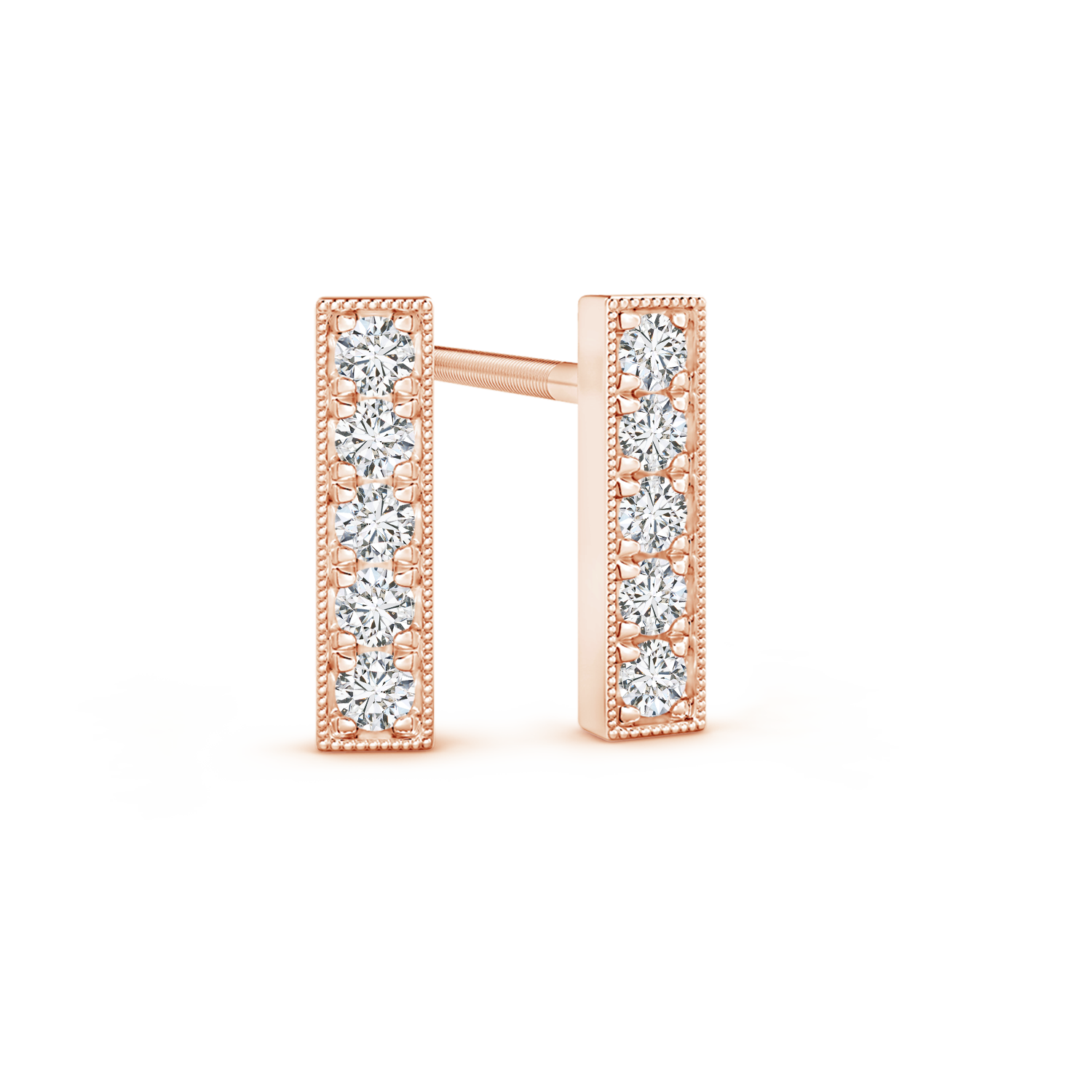 Lab Grown Diamond Linear Bar Stud Earrings