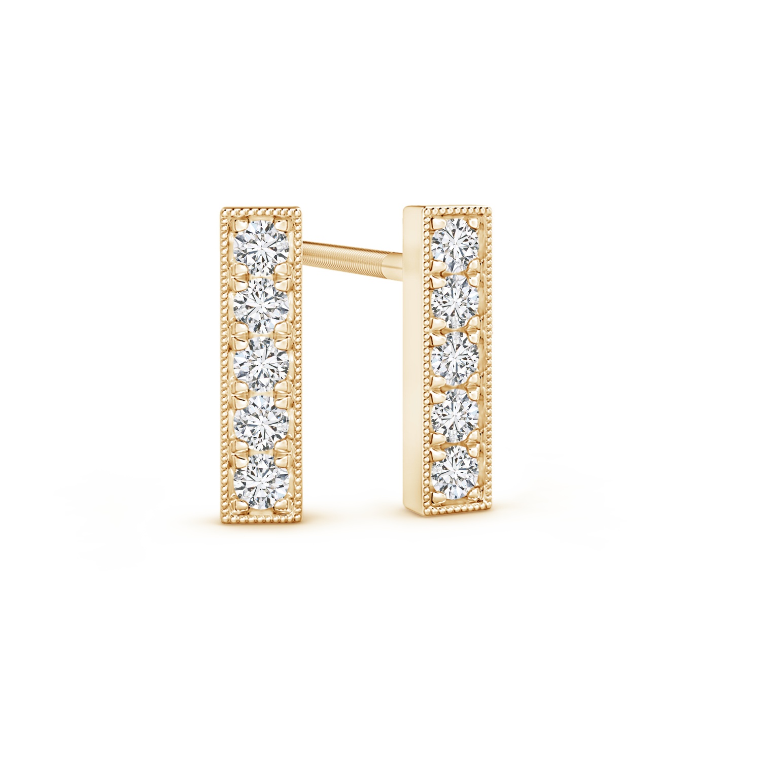 Lab Grown Diamond Linear Bar Stud Earrings