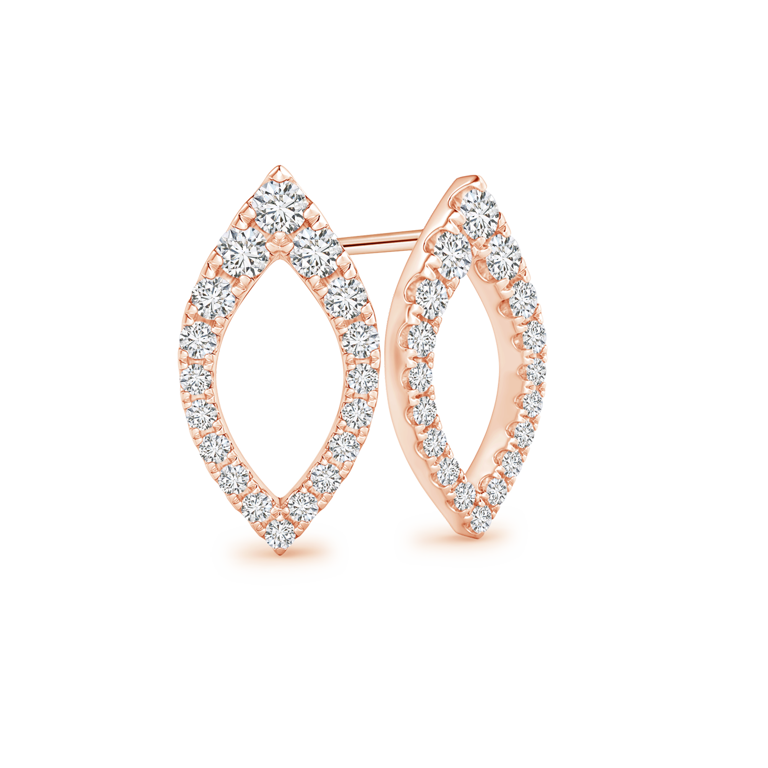Lab Grown Diamond Open Marquise Stud Earrings