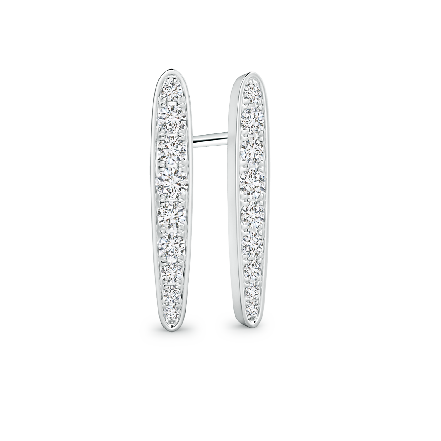 Pave Set Lab Grown Diamond Spear Earrings 