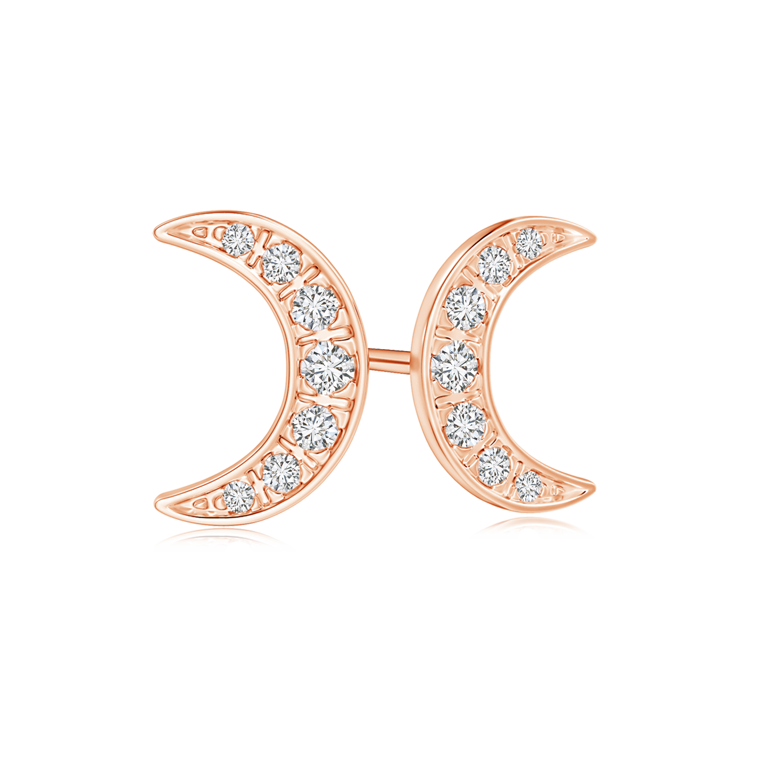 Lab Grown Diamond Crescent Moon Stud Earrings