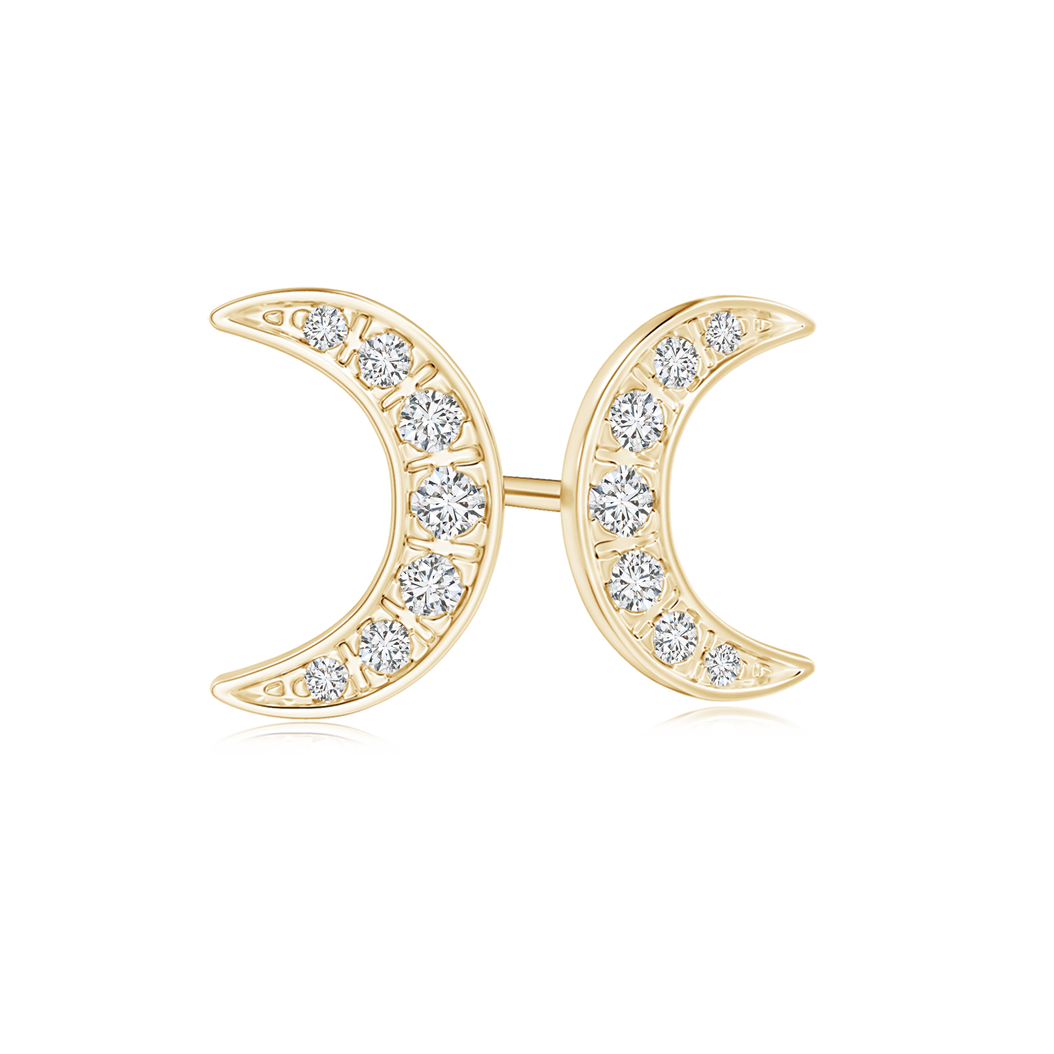 Lab Grown Diamond Crescent Moon Stud Earrings