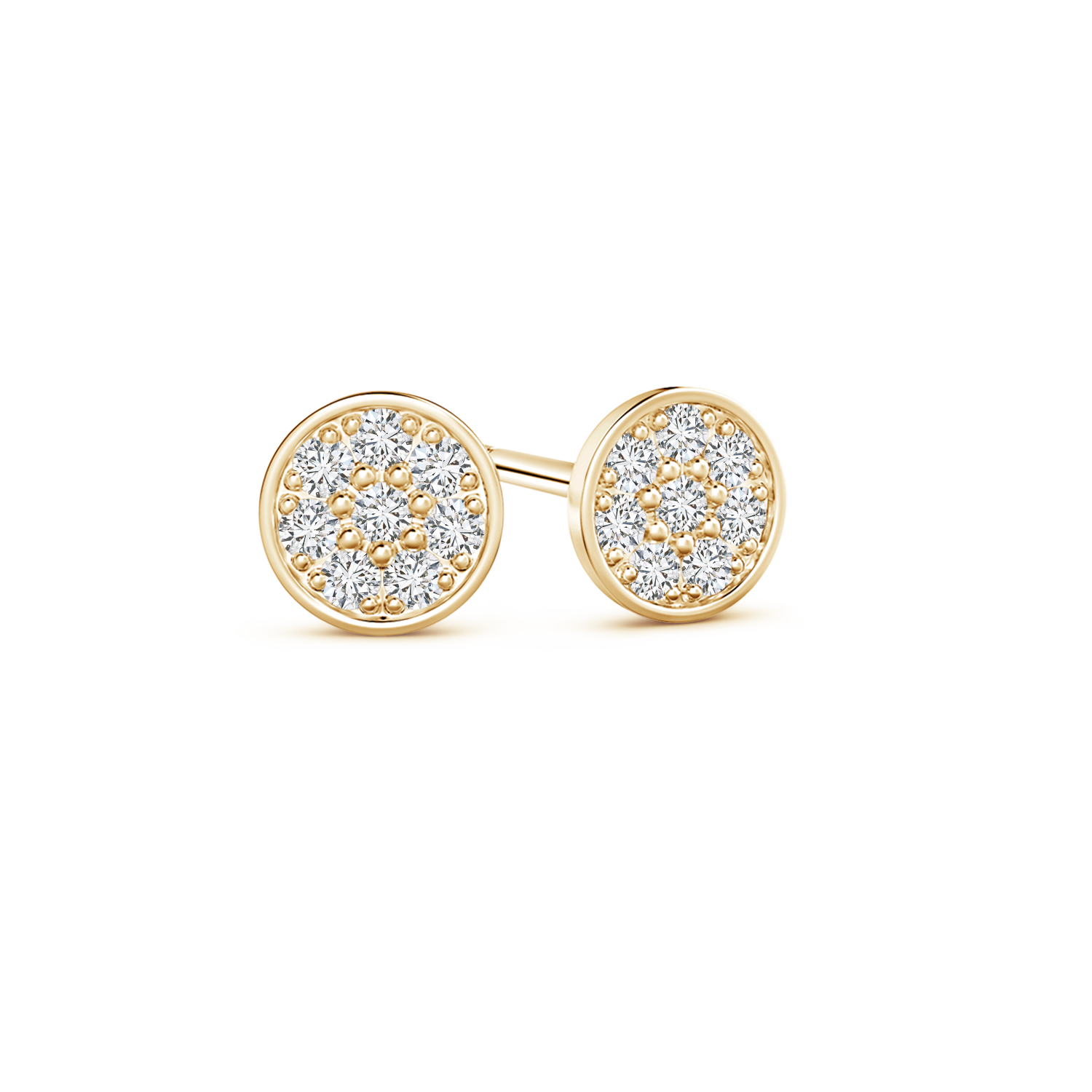 Pave Set Lab Grown Diamond Circular Stud Earrings