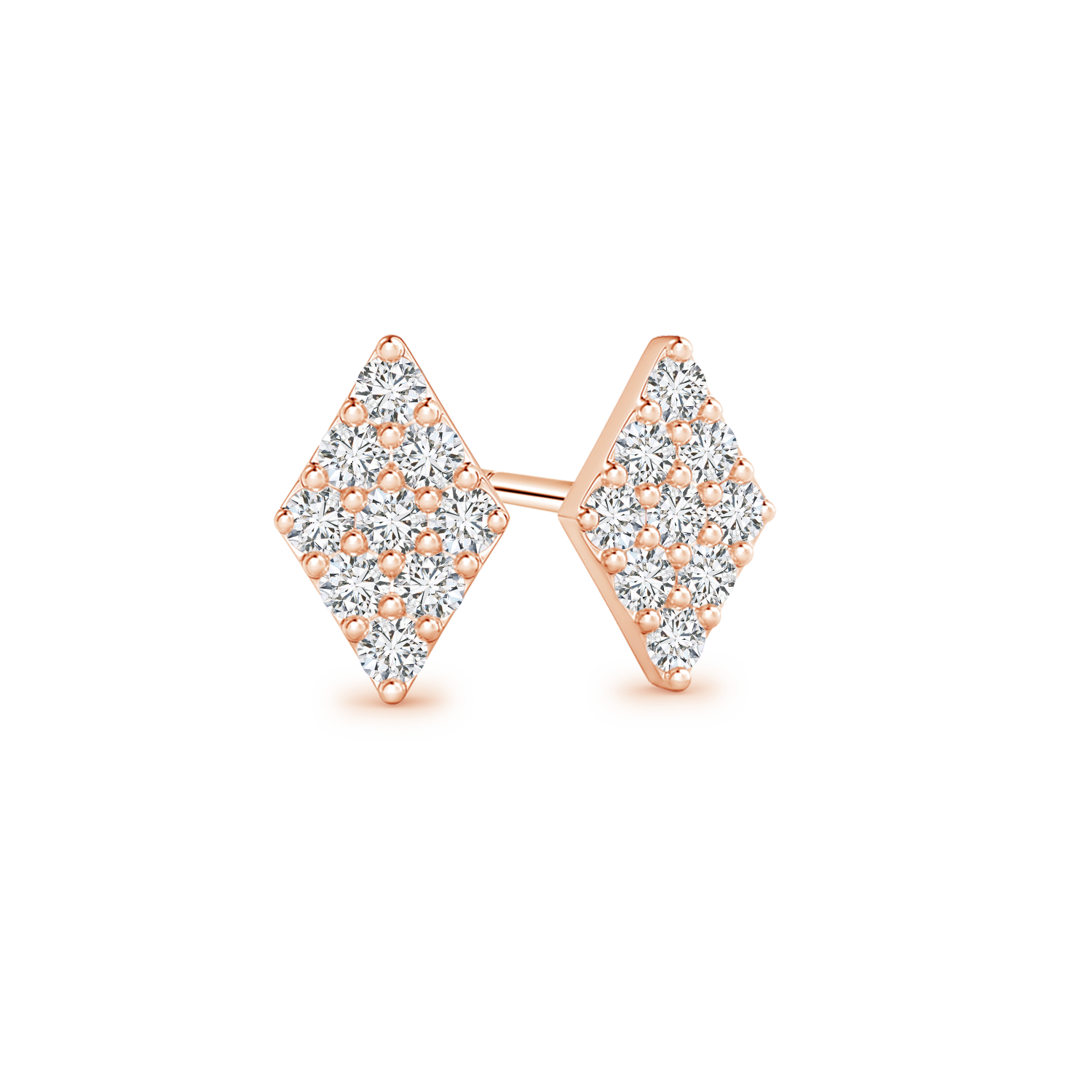 Composite Lab Grown Diamond Kite Shaped Stud Earrings