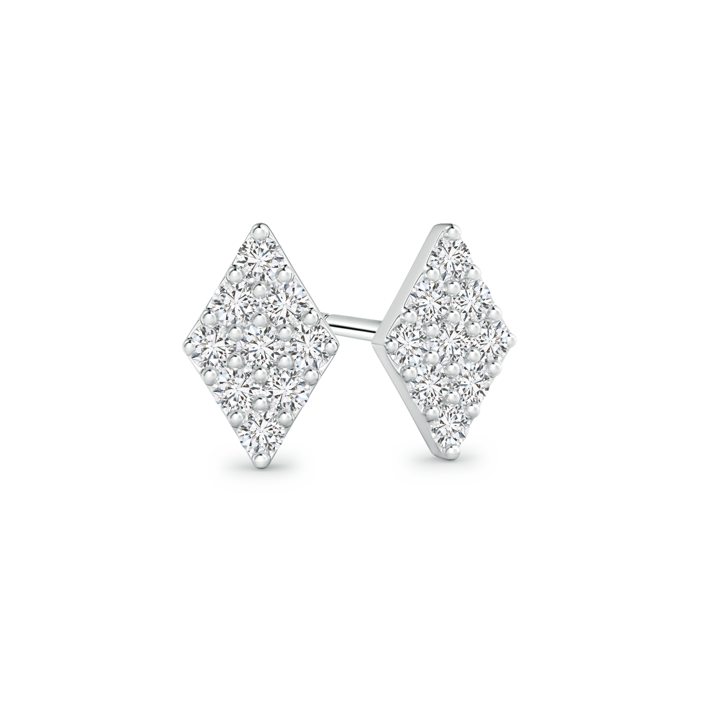 Composite Lab Grown Diamond Kite Shaped Stud Earrings