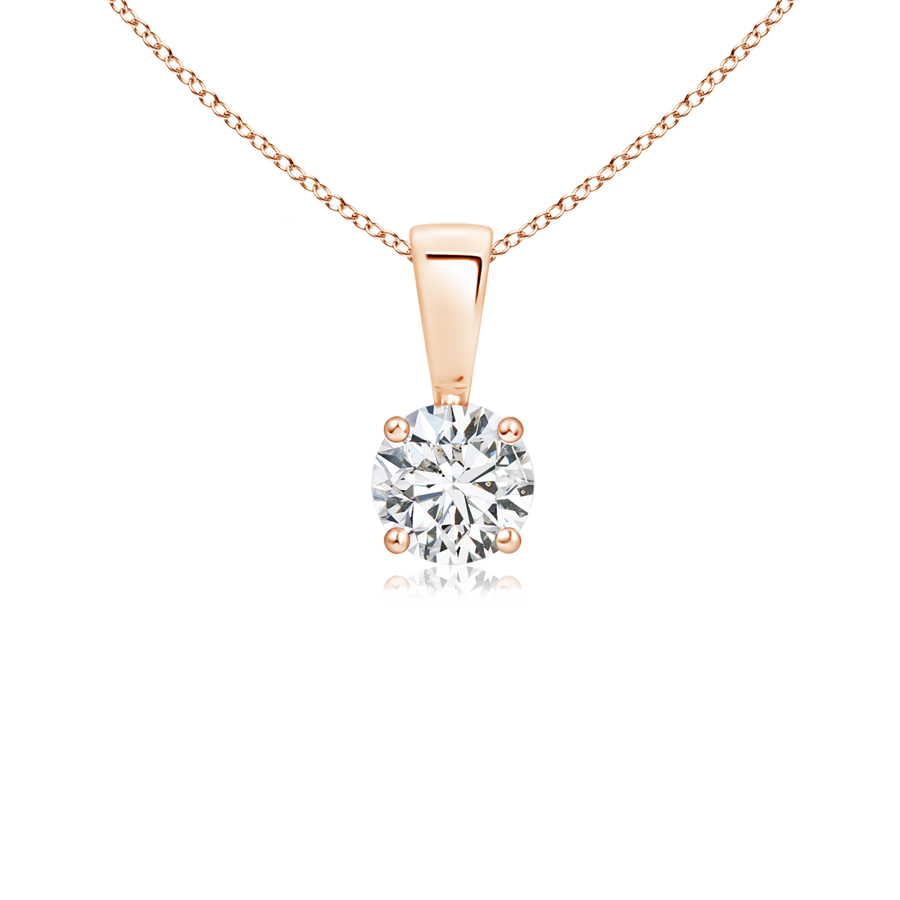 Prong Set Round Lab Grown Diamond Solitaire Pendant