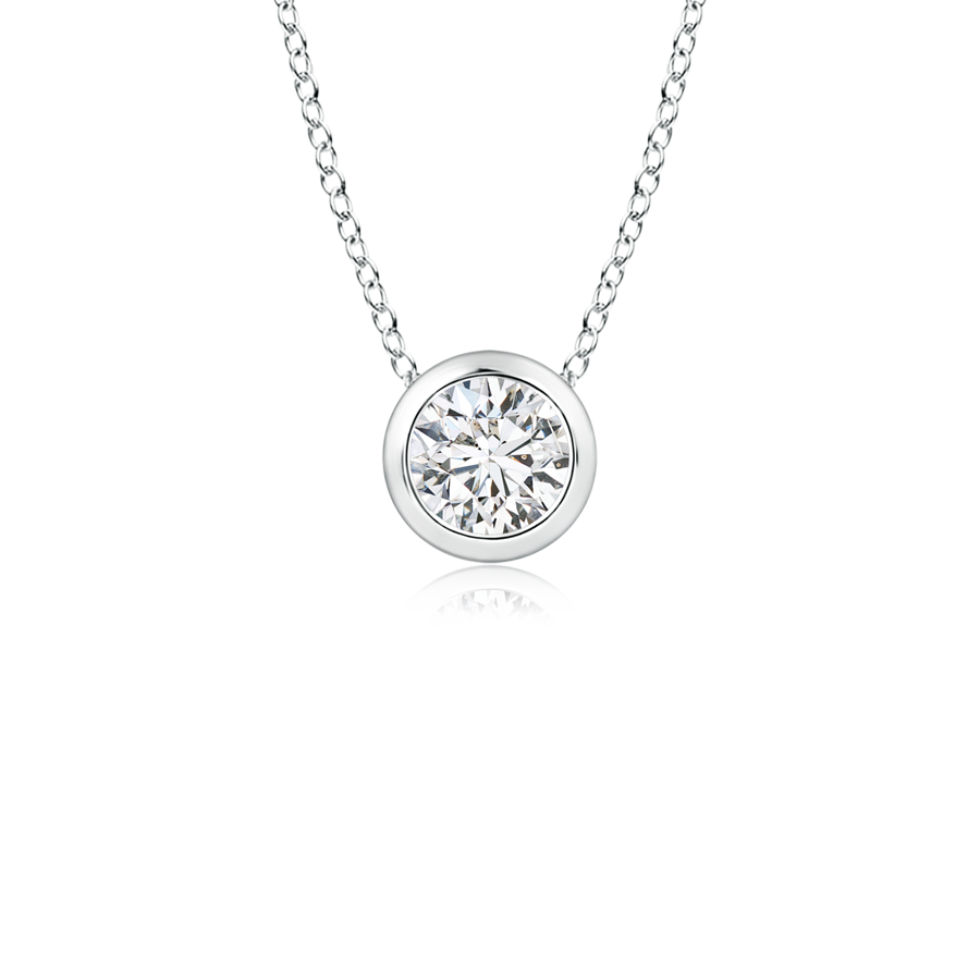 Bezel Set Round Lab Grown Diamond Solitaire Pendant