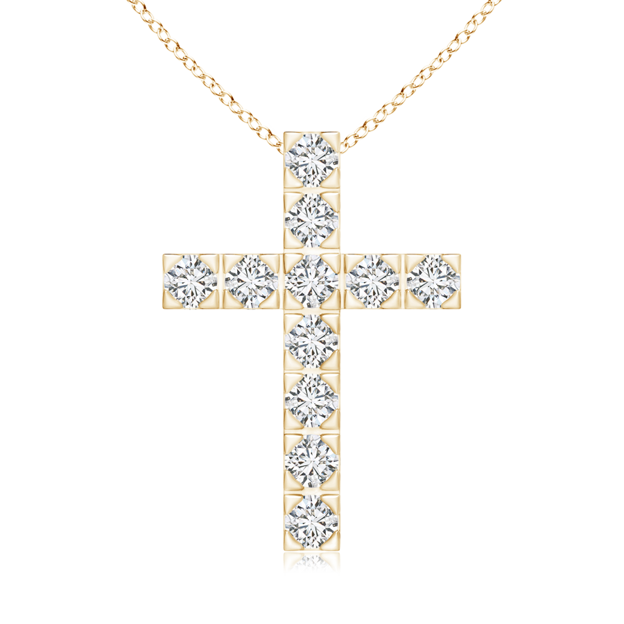 Round Lab Grown Diamond Cross Pendant