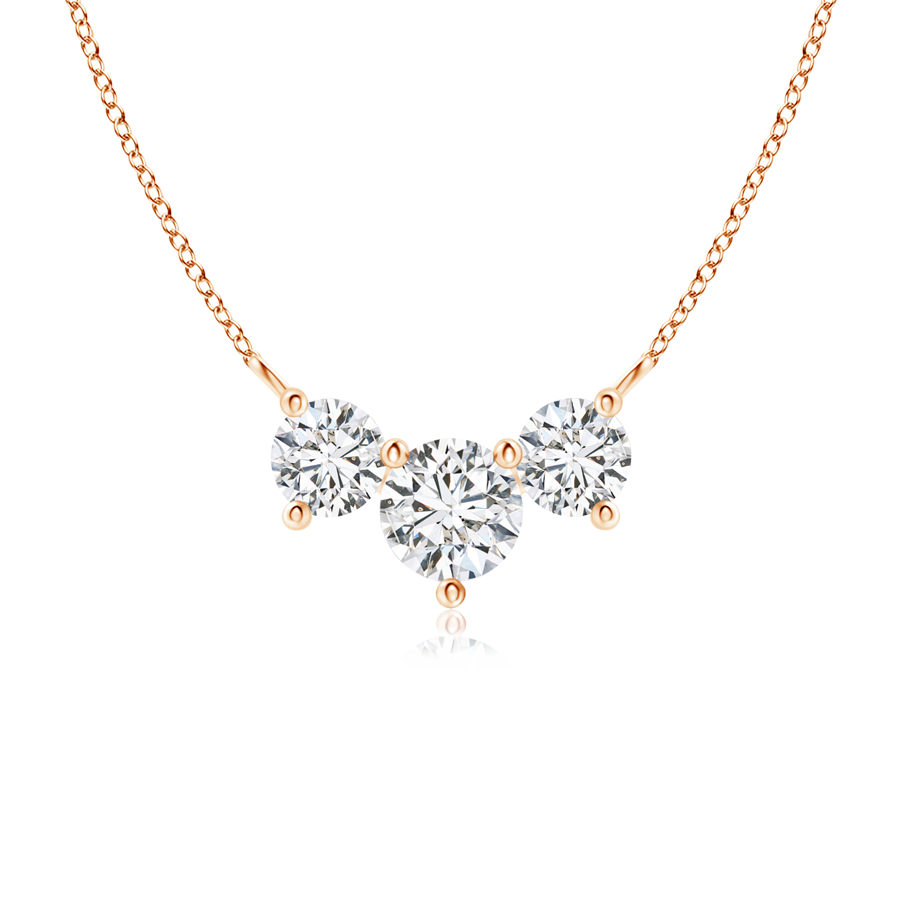 Classic Lab Grown Diamond Past Present Future Necklace