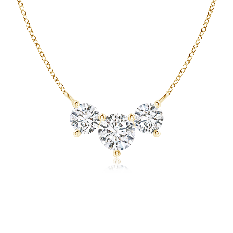 Classic Lab Grown Diamond Past Present Future Necklace