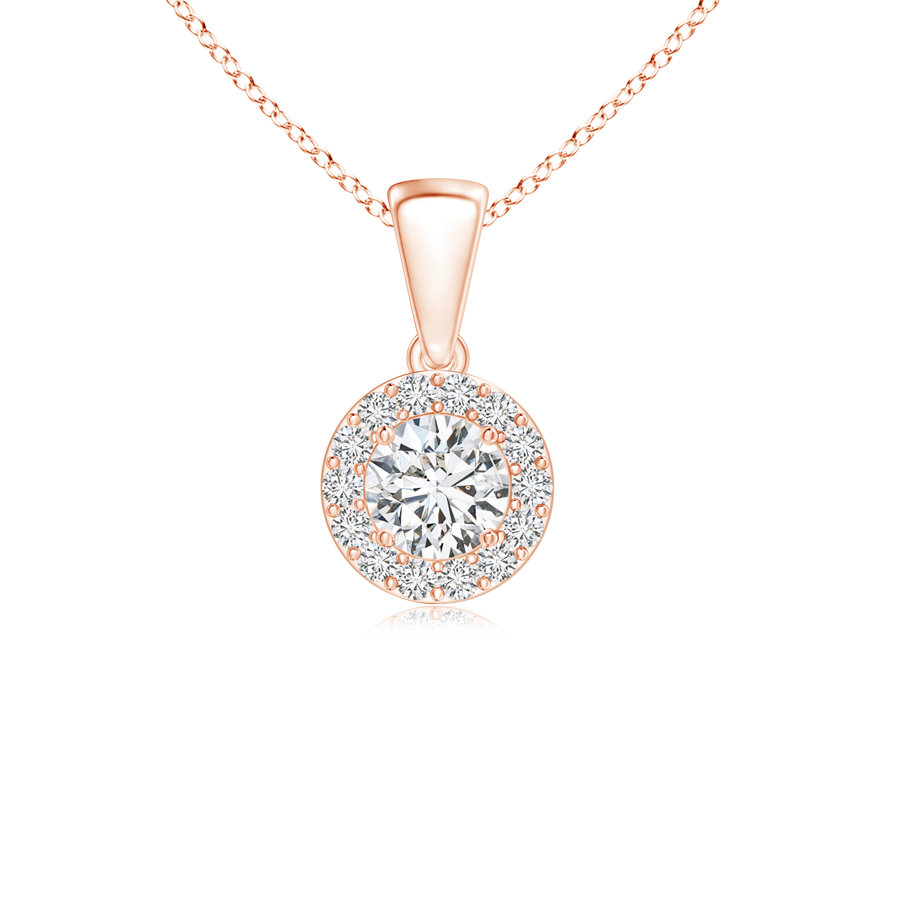 Prong Set Round Lab Grown Diamond Halo Pendant