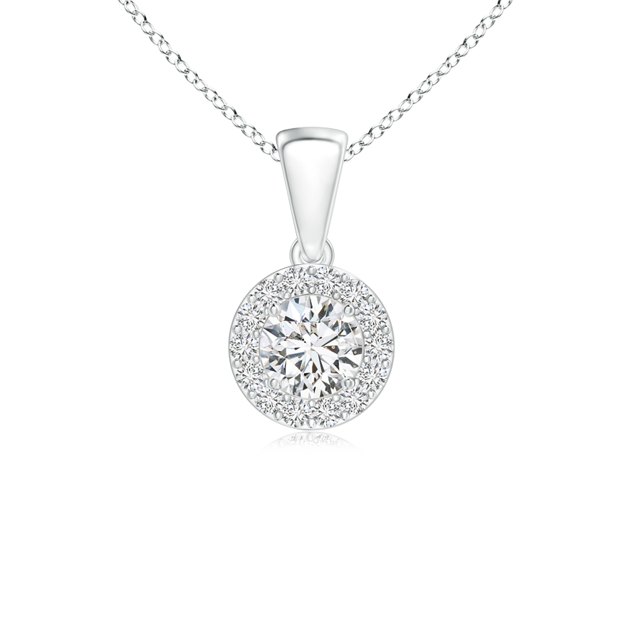 Prong Set Round Lab Grown Diamond Halo Pendant