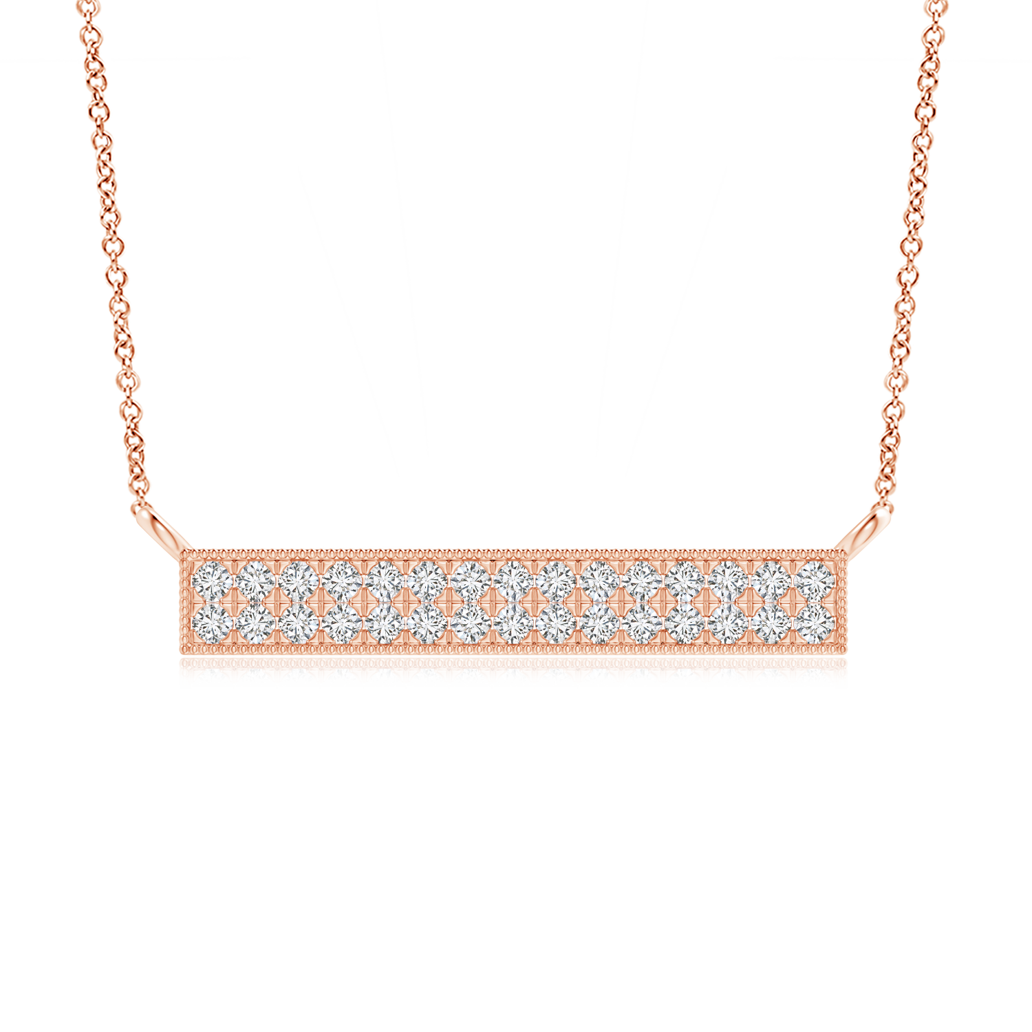 Double Row Lab Grown Diamond Bar Necklace