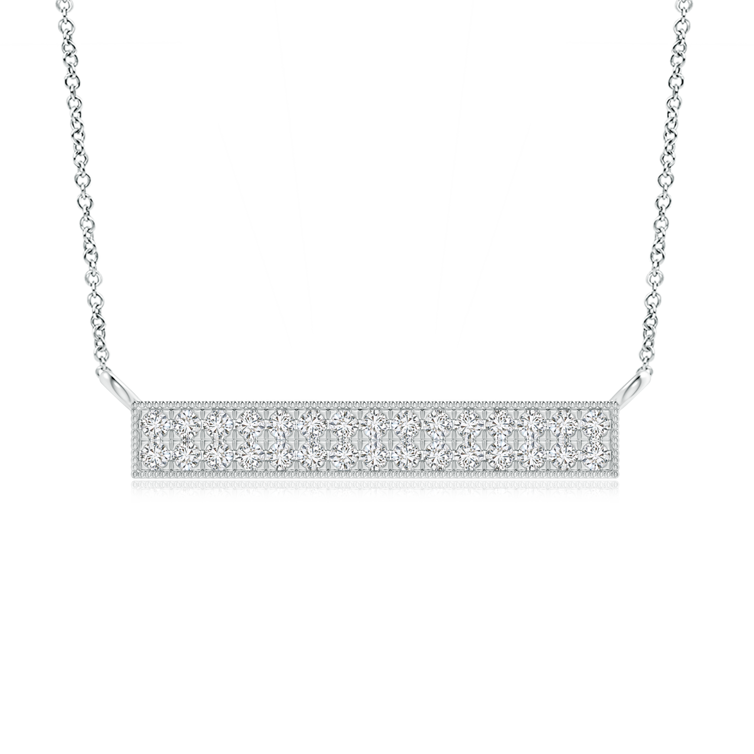 Double Row Lab Grown Diamond Bar Necklace