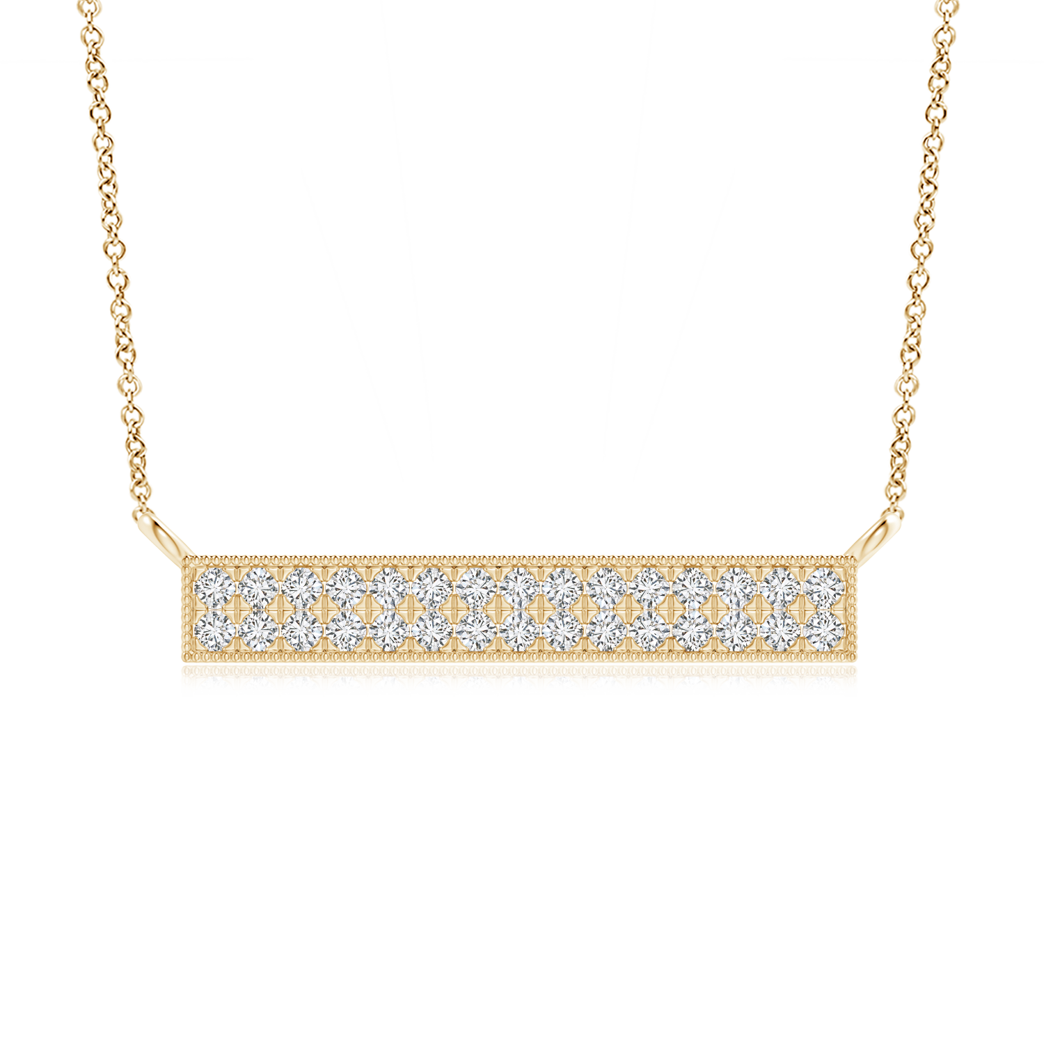 Double Row Lab Grown Diamond Bar Necklace
