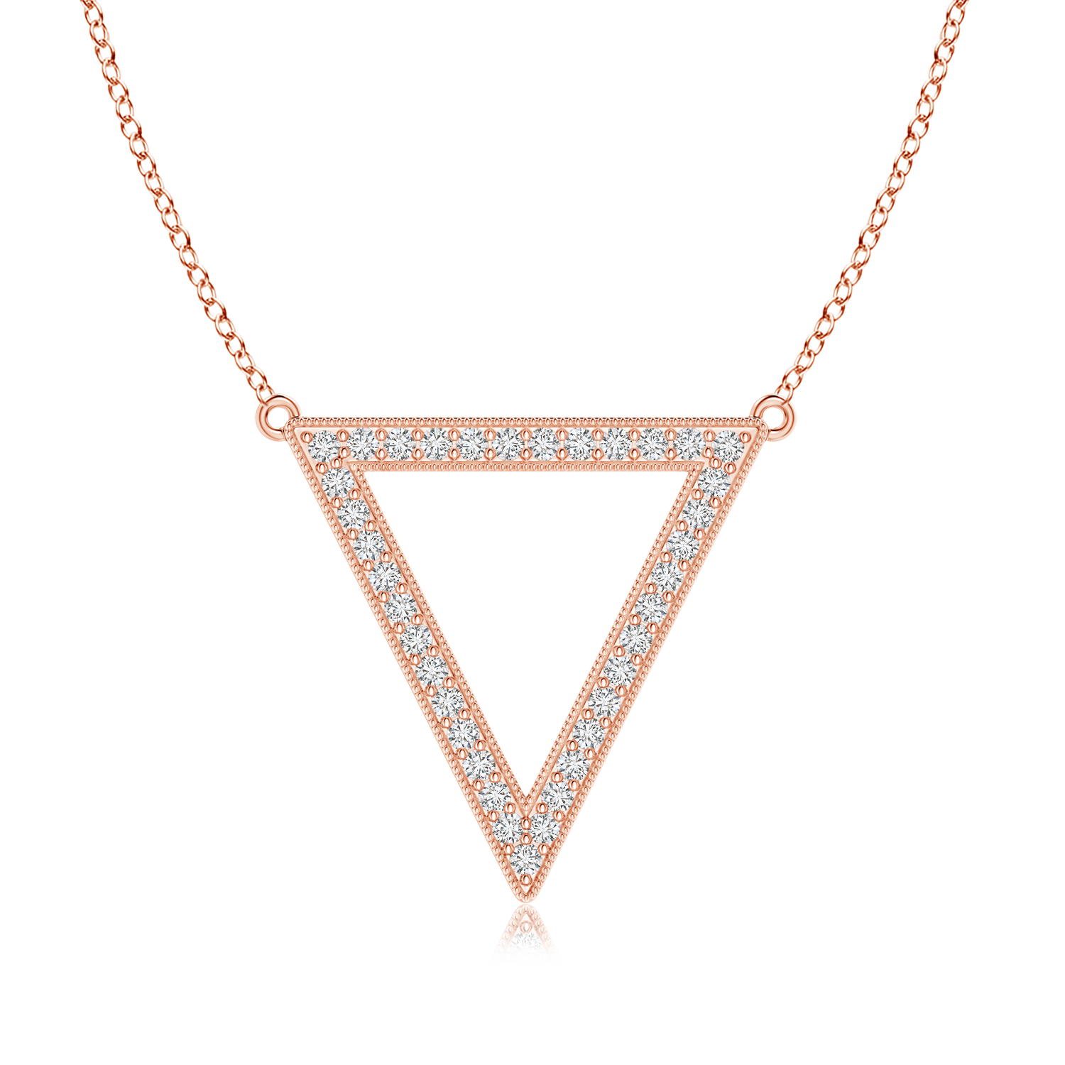 Lab Grown Diamond Open Triangle Necklace