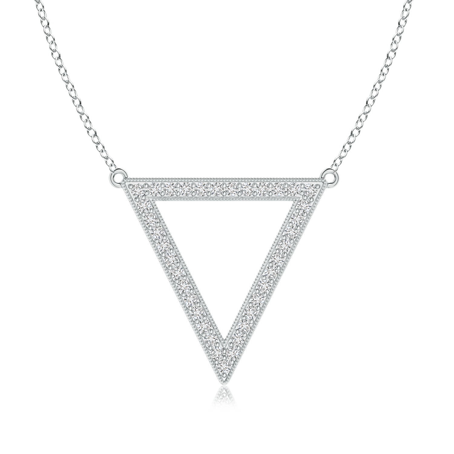Lab Grown Diamond Open Triangle Necklace