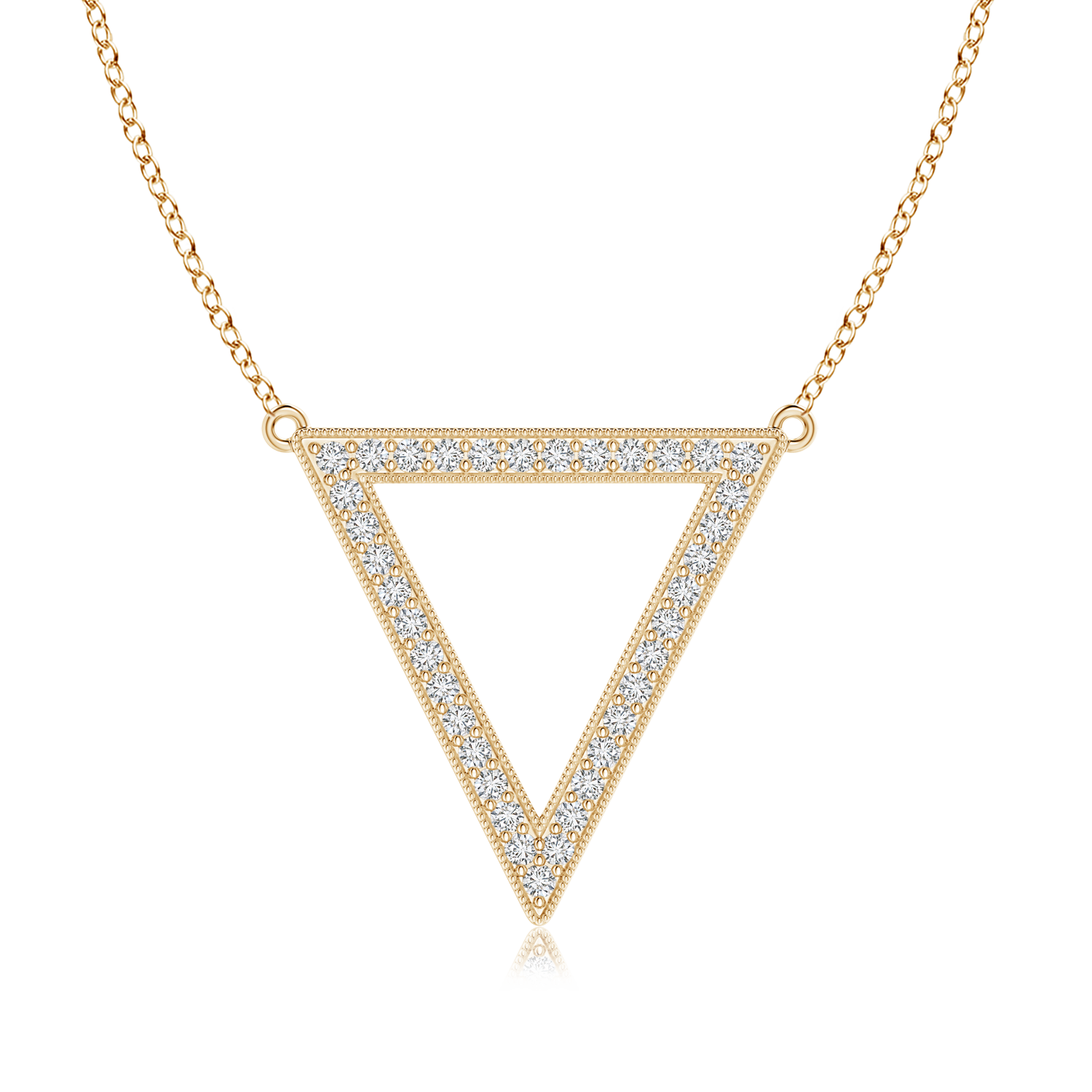 Lab Grown Diamond Open Triangle Necklace