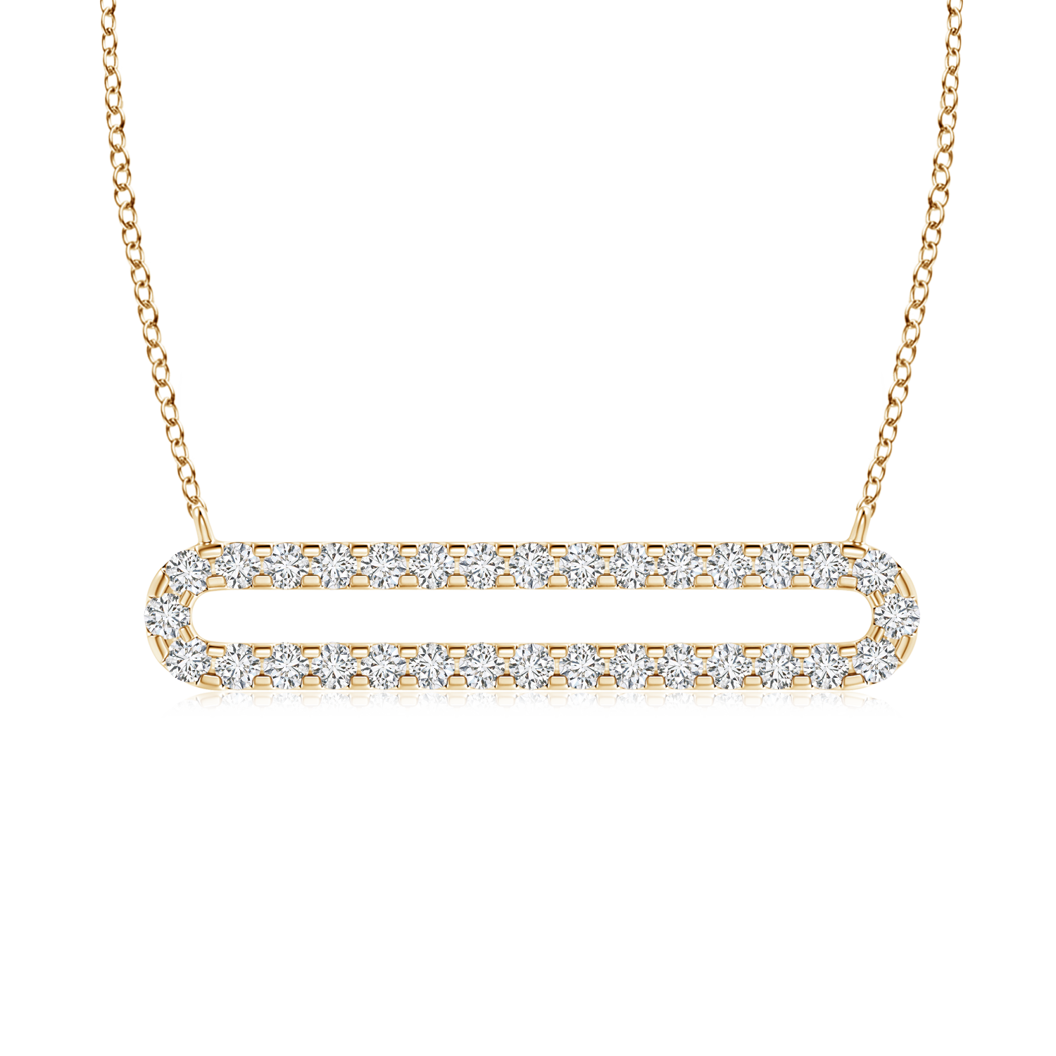 Lab Grown Diamond Elongated Oval Bar Necklace