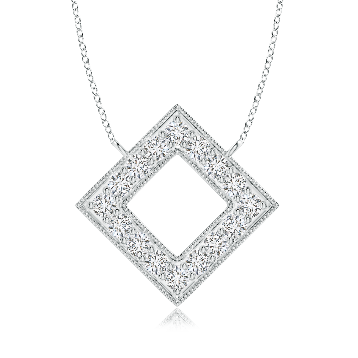 Lab Grown Diamond Geometric Square Necklace