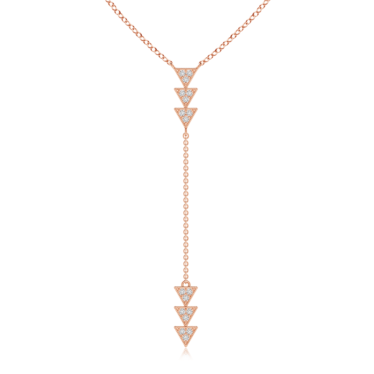 Lab Grown Diamond Triangle Y Drop Necklace