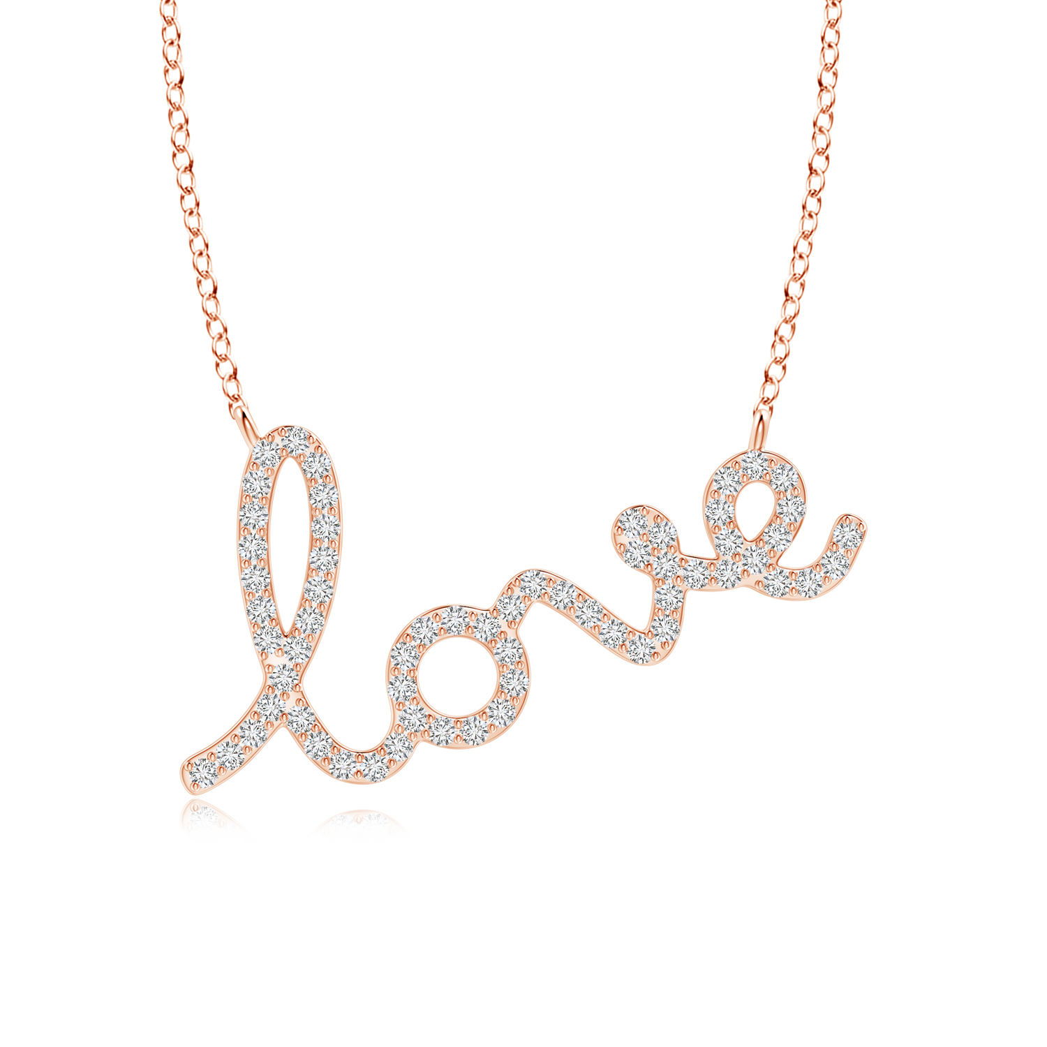 Lab Grown Diamond Cursive LOVE Necklace
