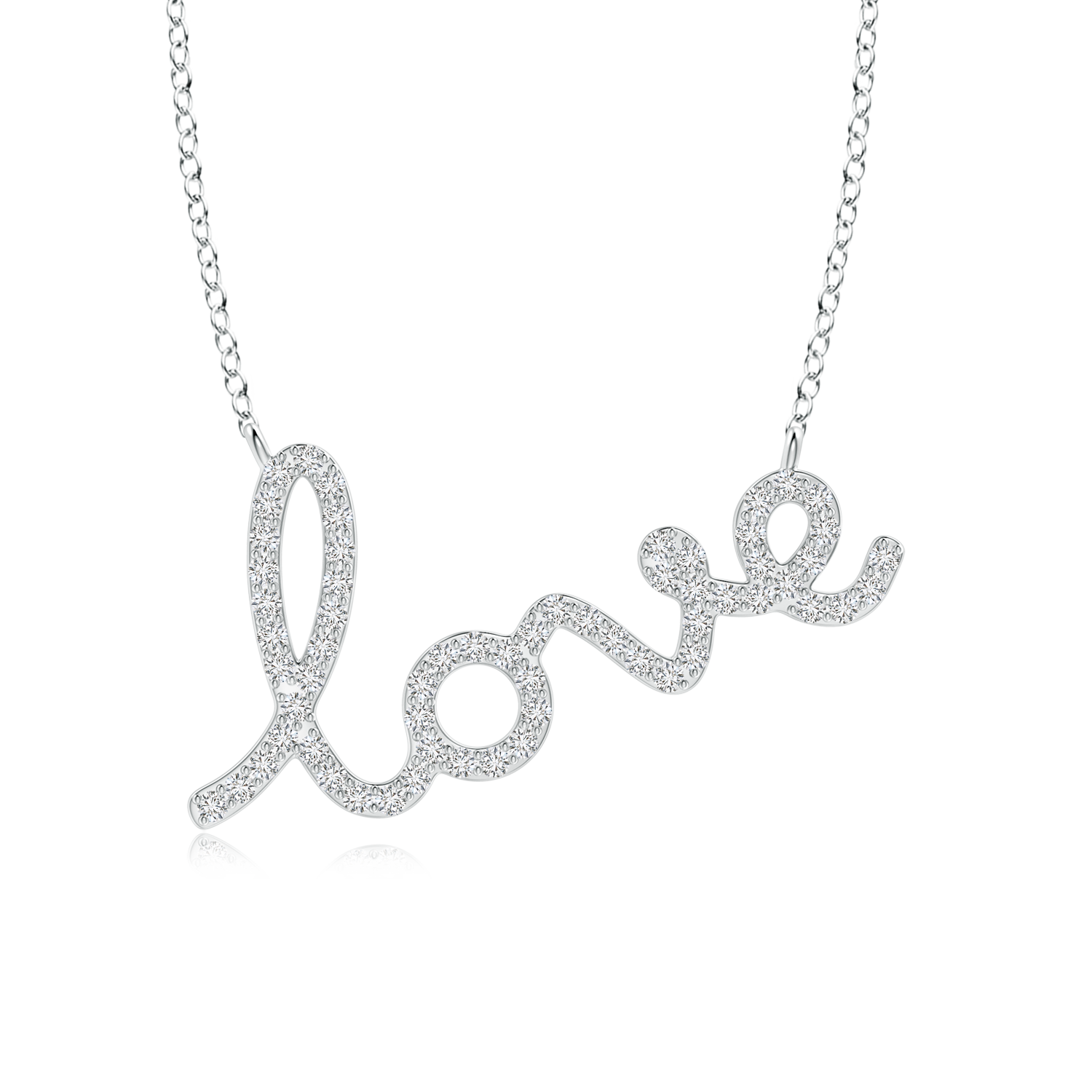 Lab Grown Diamond Cursive LOVE Necklace