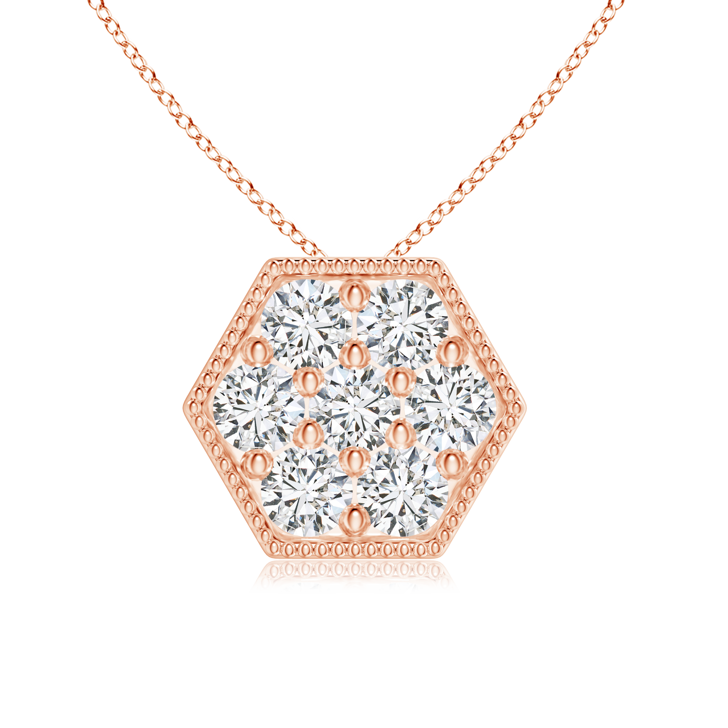 Lab Grown Diamond Hexagon Necklace Pendant