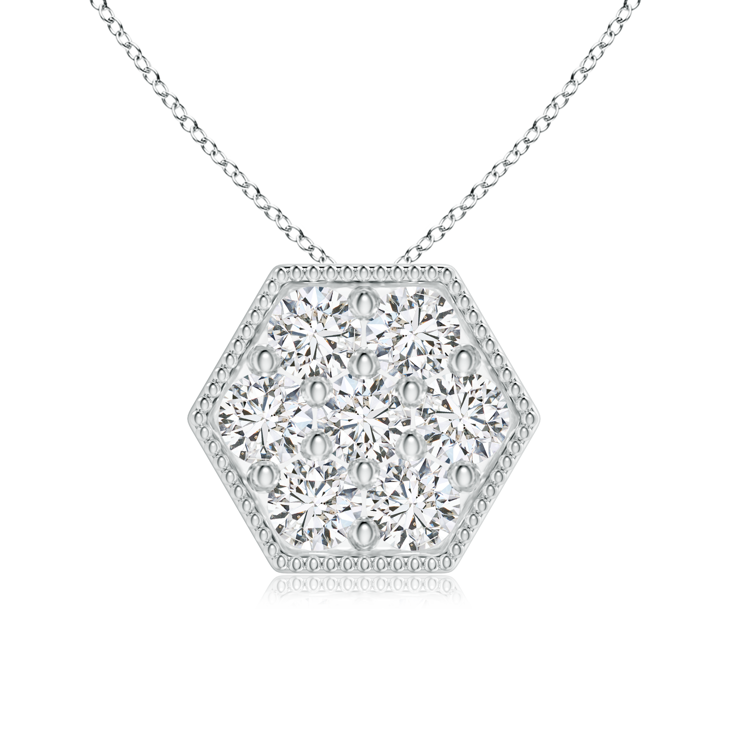 Lab Grown Diamond Hexagon Necklace Pendant