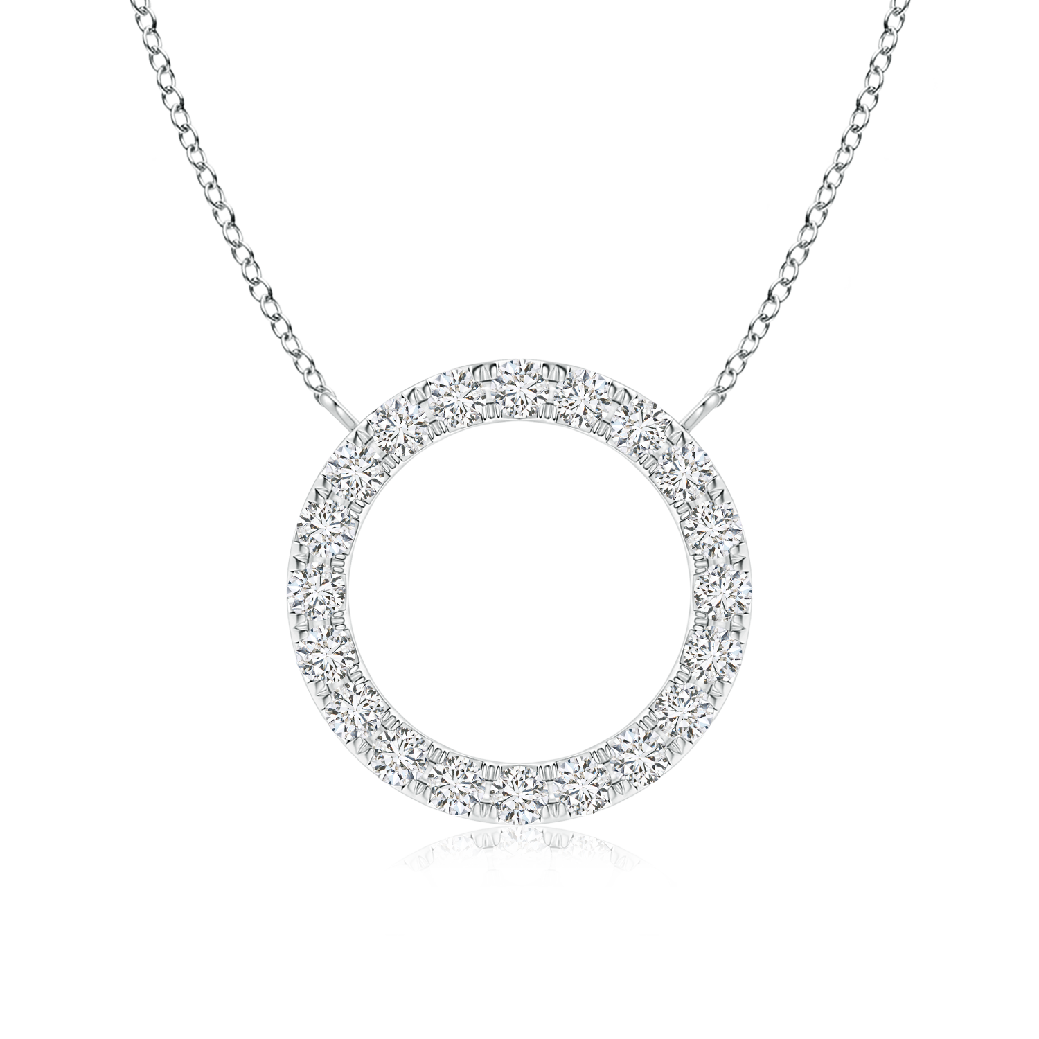 Lab Grown Diamond Open Circle Necklace