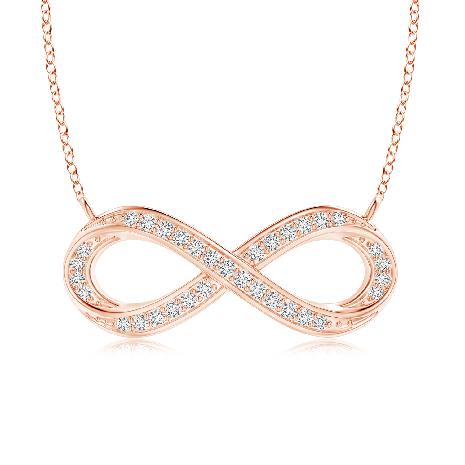 Lab Grown Diamond Sideways Infinity Necklace