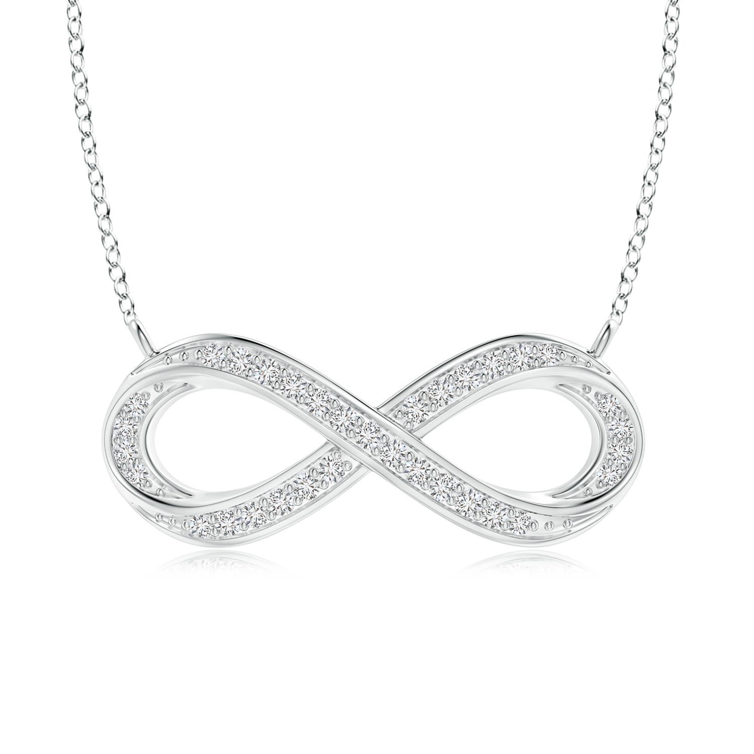 Lab Grown Diamond Sideways Infinity Necklace