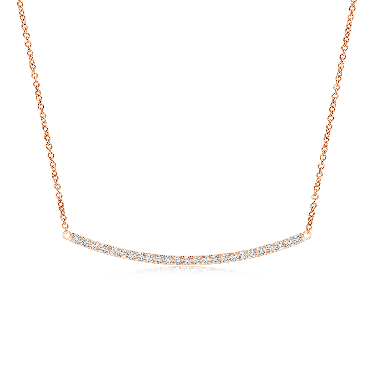 Lab Grown Diamond Horizontal Curved Bar Necklace