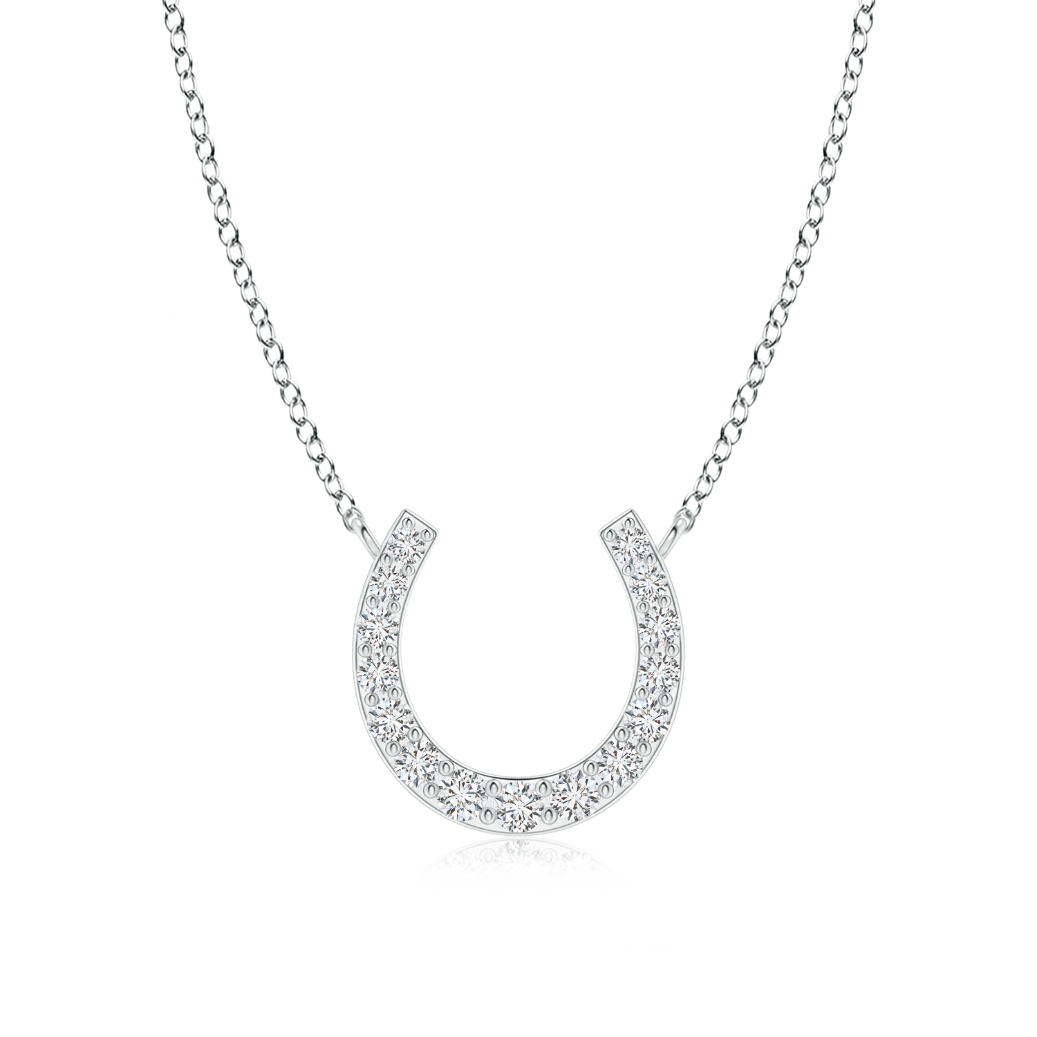 Lab Grown Diamond Horseshoe Pendant Necklace