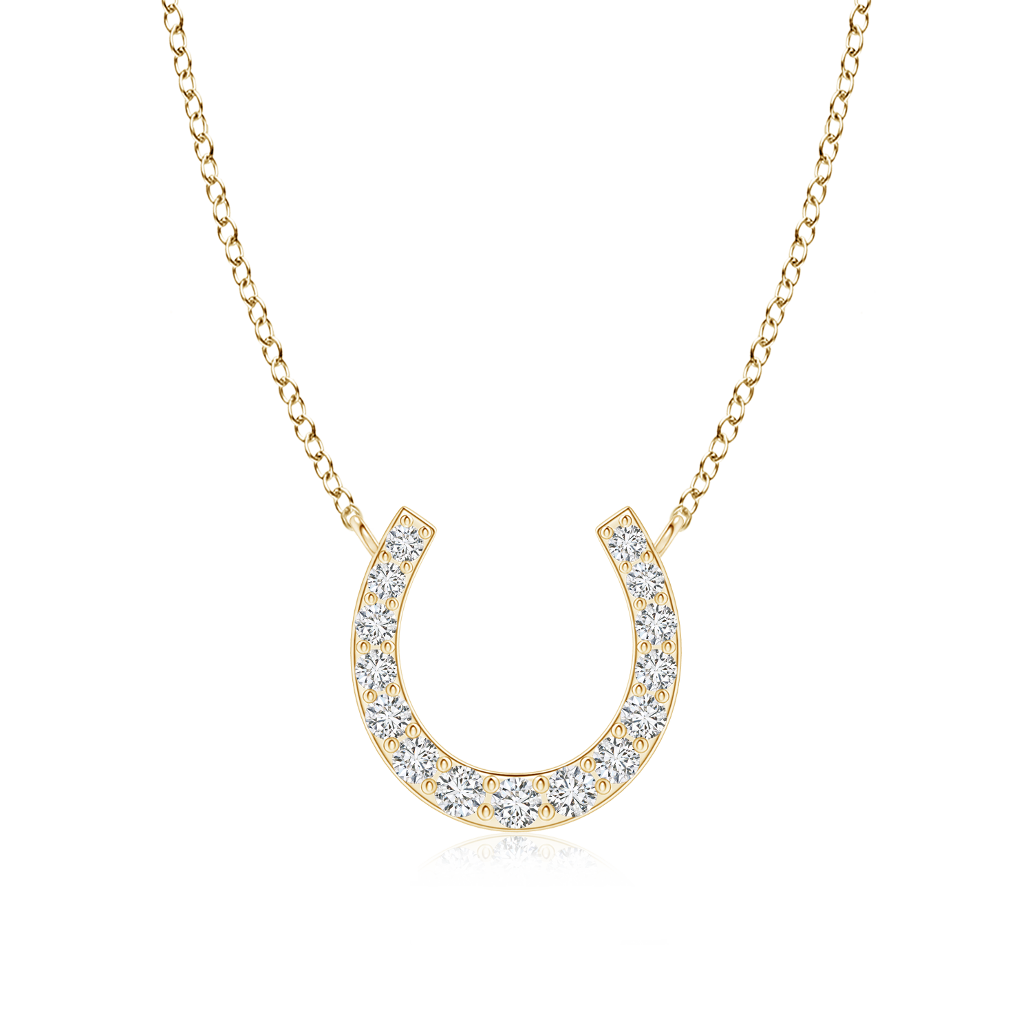 Lab Grown Diamond Horseshoe Pendant Necklace