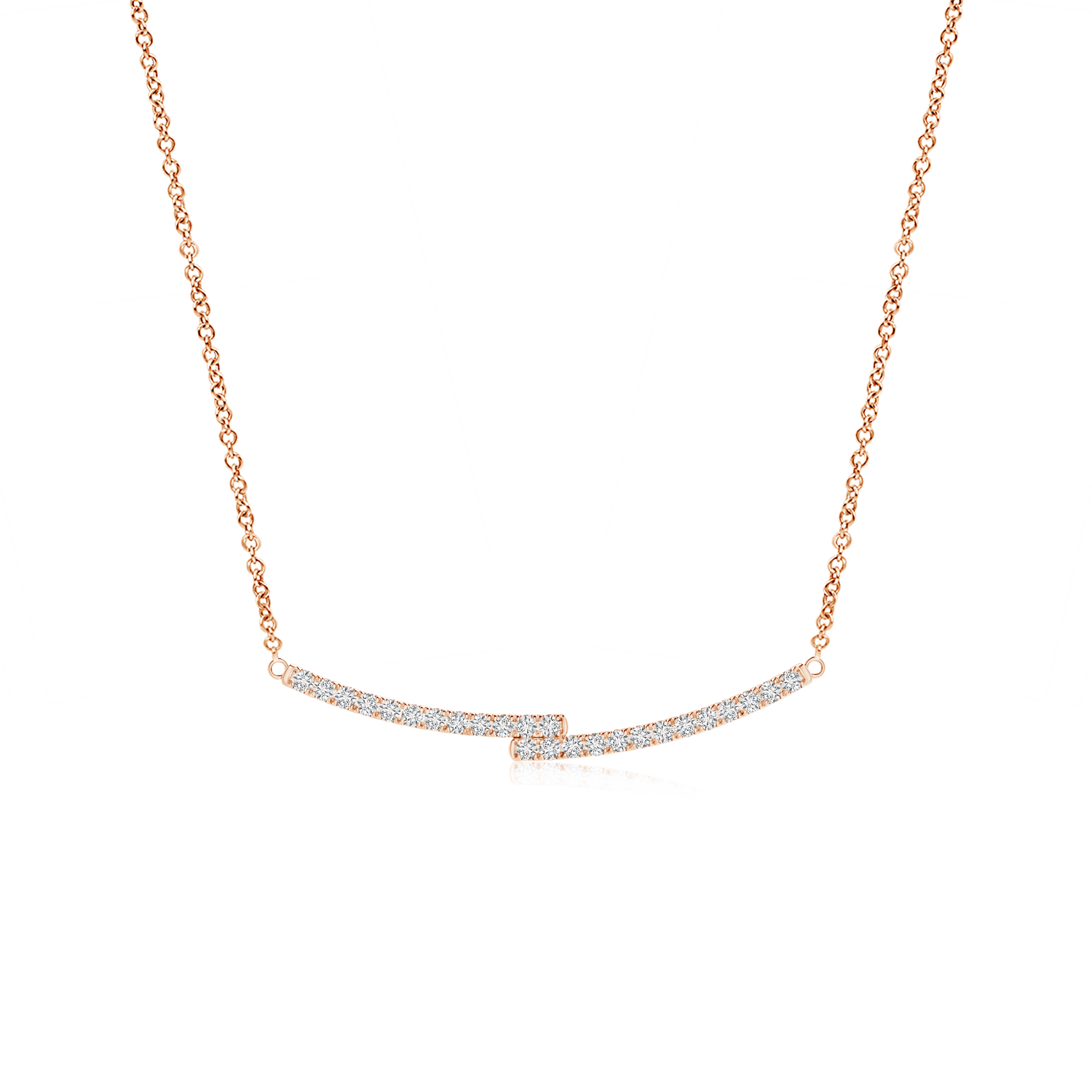 Lab Grown Diamond Horizontal Double Bar Necklace