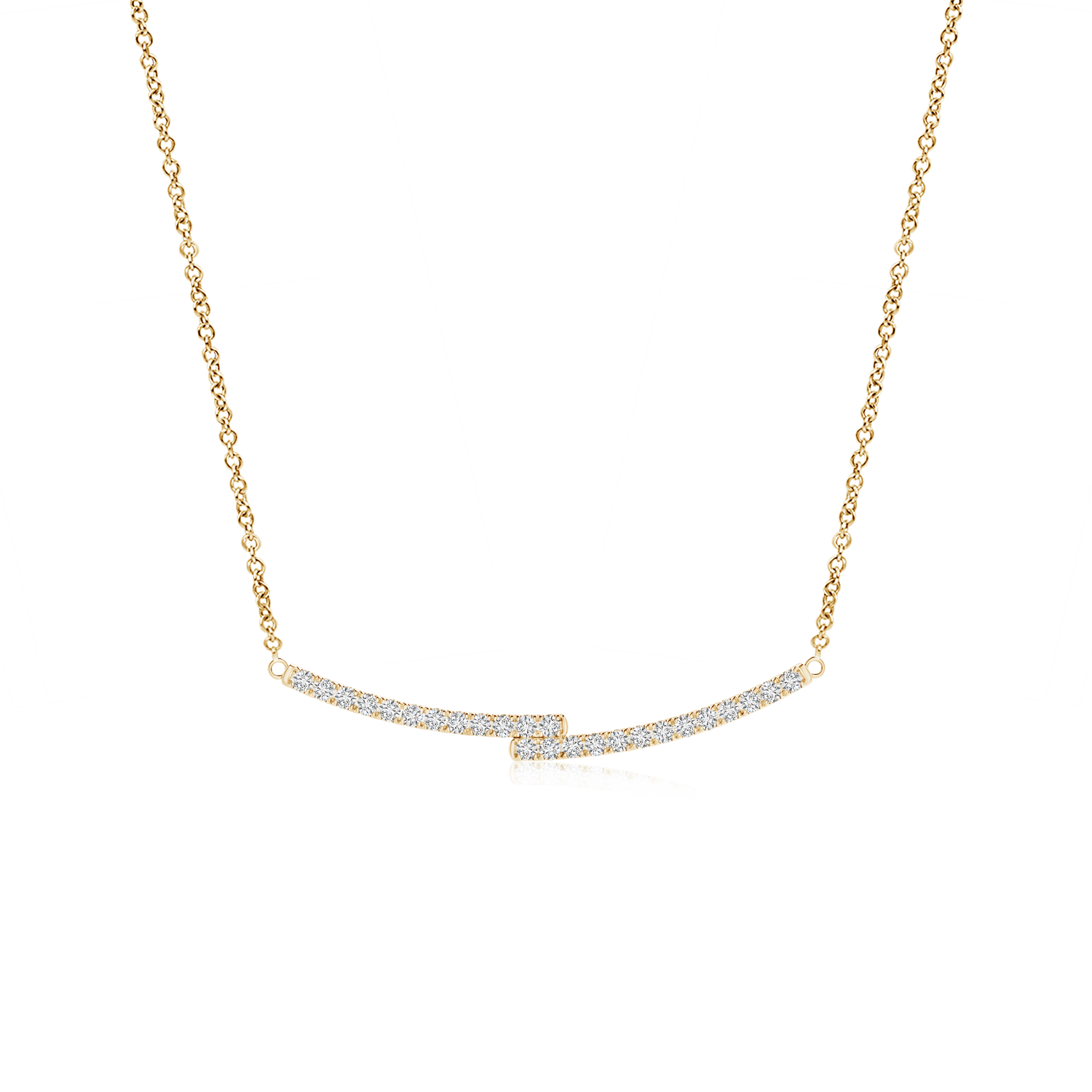 Lab Grown Diamond Horizontal Double Bar Necklace