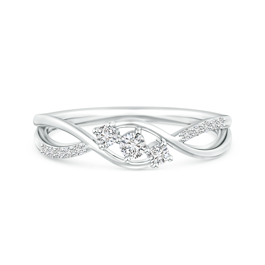 Infinity Twist Lab Grown Diamond Three Stone Bypass Ring