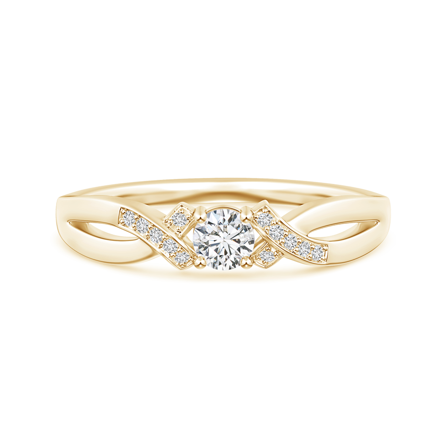 Solitaire Lab Grown Diamond Criss-Cross Ring