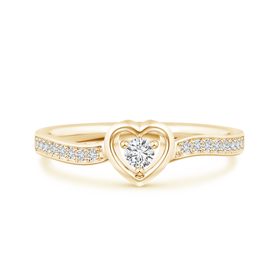 Lab Grown Diamond Open Heart Ring with Twisted Shank