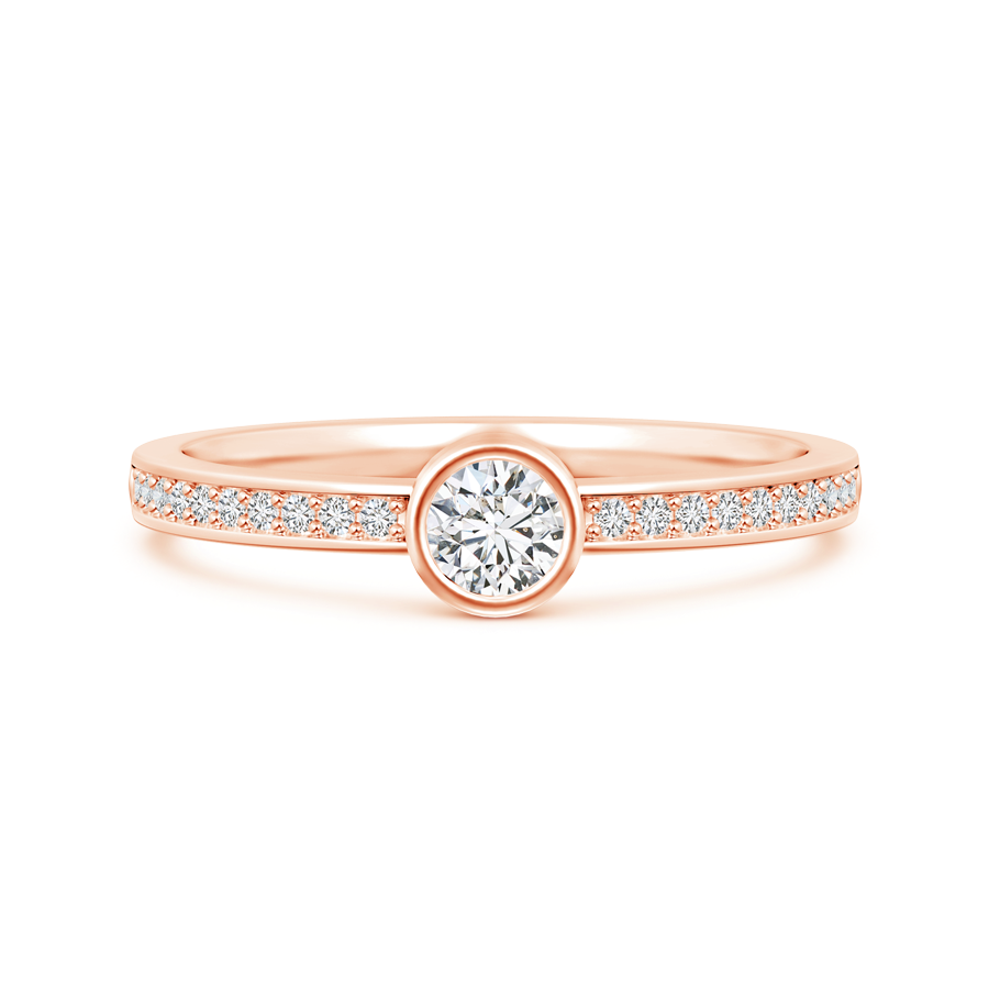 Bezel-Set Round Lab Grown Diamond Stackable Ring