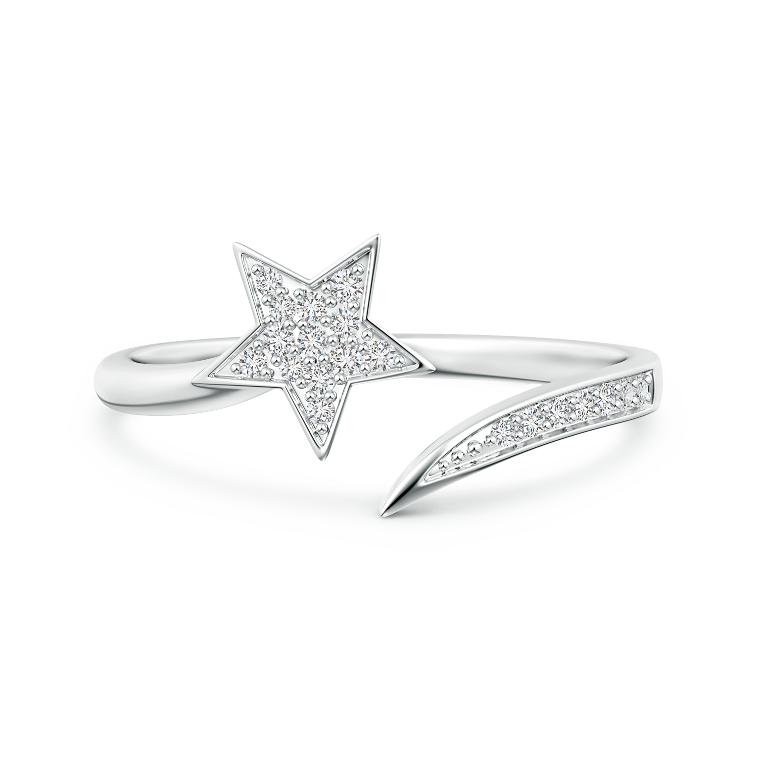 Pave Set Lab Grown Diamond Shooting Star Ring