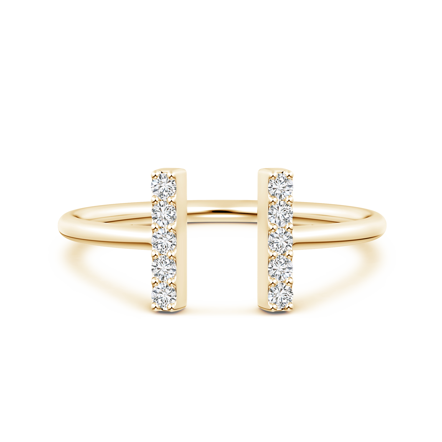 Round Lab Grown Diamond Double Bar Ring